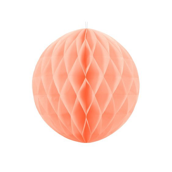 Papírová dekorační koule "Honeycomb" BROSKVOVÁ, průměr 30 cm - Obr.1