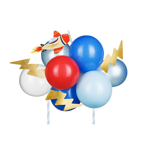 Balónkový banner na dort “Bleskové letadlo” - Obr.1