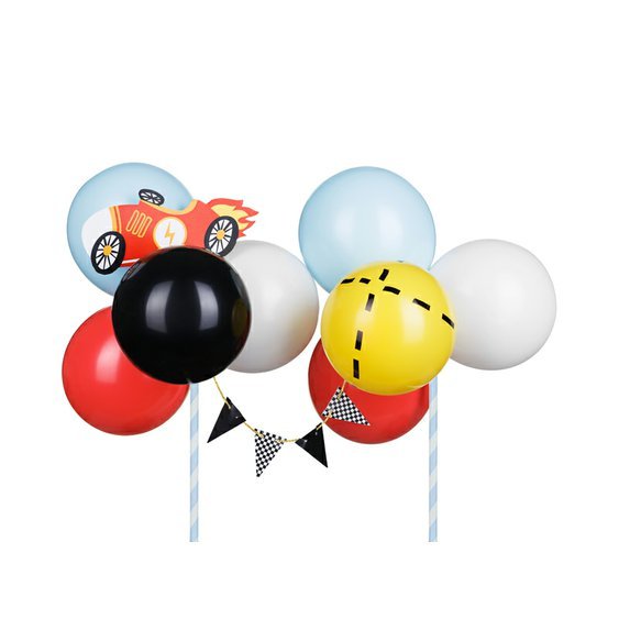 Balónkový banner na dort “Závodní autíčka” - Obr.1