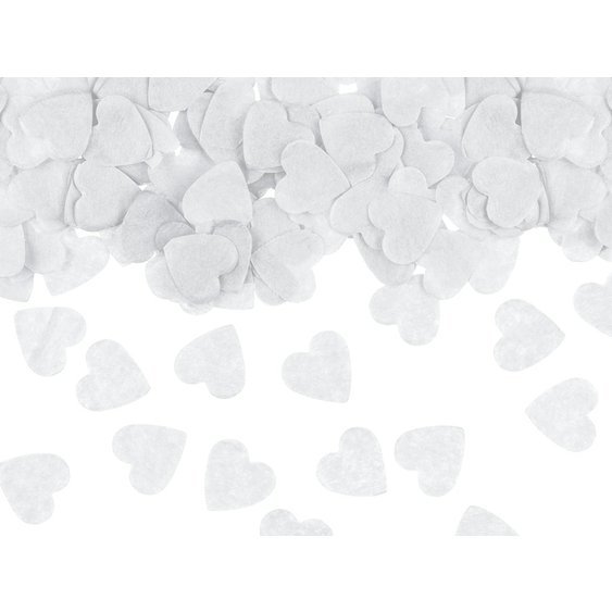Papírové konfetky “Srdce" BÍLÉ, 15 g - Obr.1