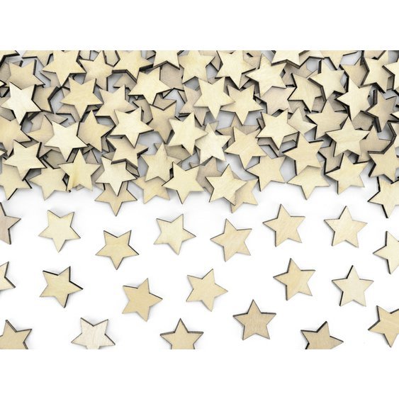 Dřevěné dekorační konfetky "Hvězdy", 2 cm, 50 ks - Obr. 1