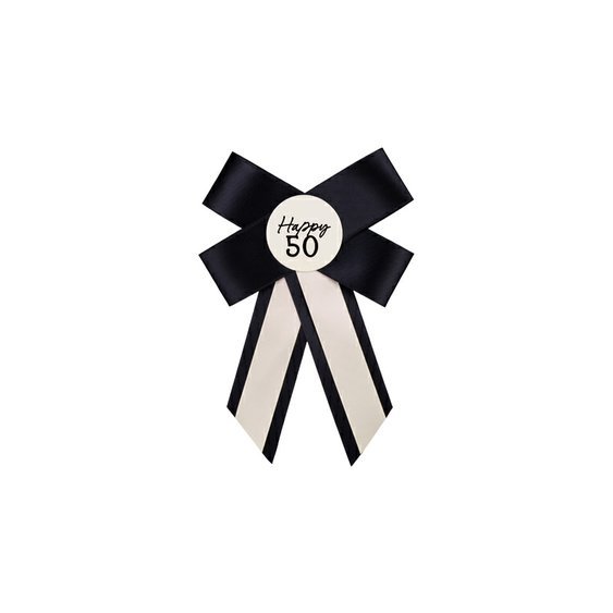 Narozeninová rozeta “50. narozeniny” KRÉMOVO-ČERNÁ - Obr.1