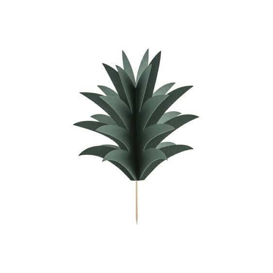 Listy ananasu na dortíky “ALOHA”, 6 kusů - Obr. 1