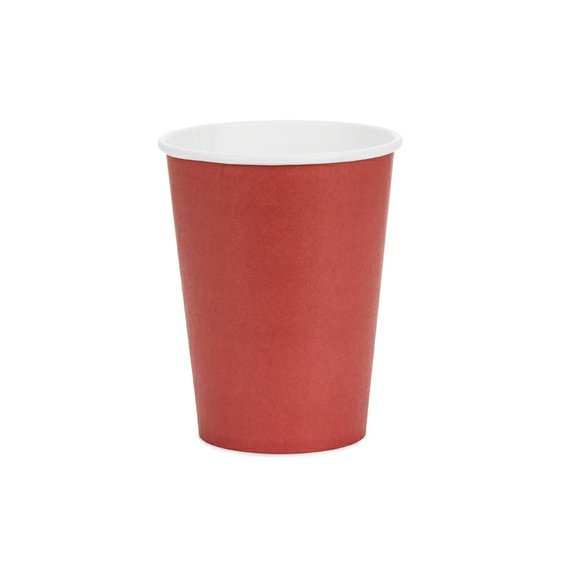 Kelímky papírové TMAVĚ ČERVENÉ, 250 ml, 6 ks - Obr.1