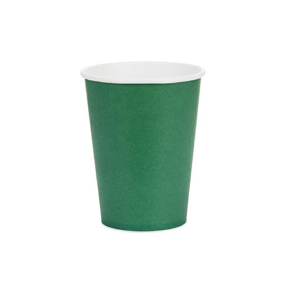 Kelímky papírové TMAVĚ ZELENÉ, 250 ml, 6 ks - Obr.1