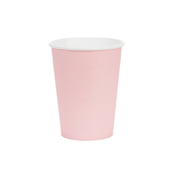 Kelímky papírové SVĚTLE RŮŽOVÉ, 250 ml, 6 ks - Obr.1