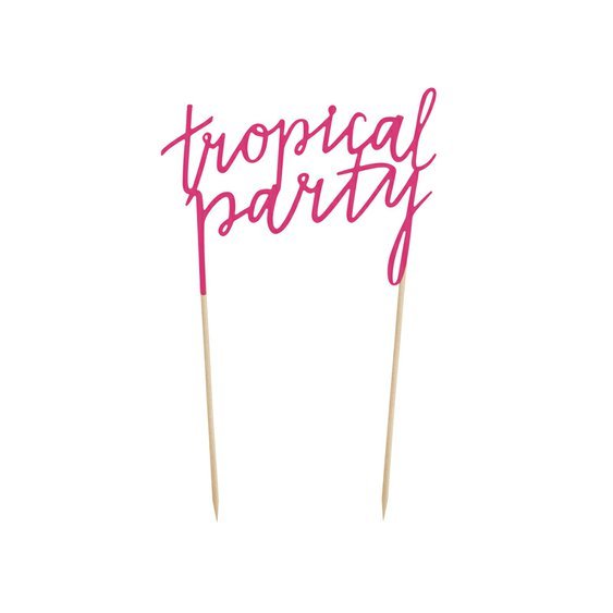 Banner na dort “Tropical Party”, 24 cm - Obr. 1