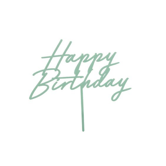 Akrylový dortový zápich “Happy Birthday” ZELENÝ - Obr.1