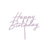 Akrylový dortový zápich “Happy Birthday” FIALOVÝ - Obr.1