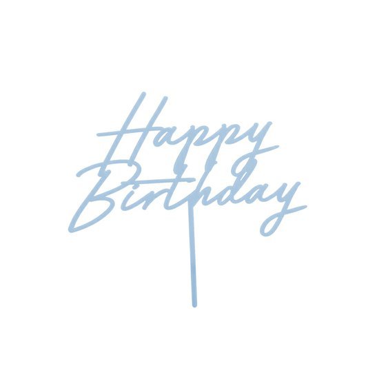 Akrylový dortový zápich “Happy Birthday” MODRÝ - Obr.1