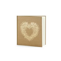 Svatební kniha se zlatým srdcem HNĚDÁ, 22 listů