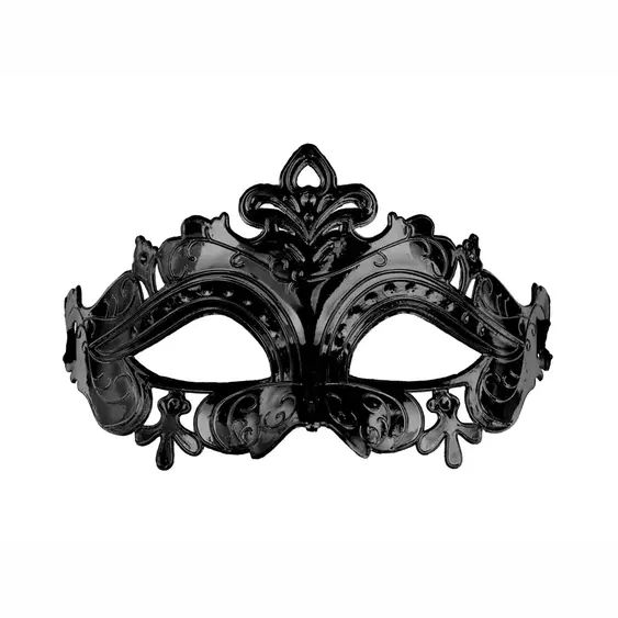 Karnevalová škraboška ČERNÁ, 17x9 cm - Obr.1