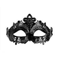 Karnevalová škraboška ČERNÁ, 17x9 cm - Obr.1