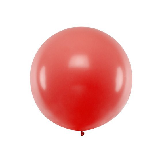 Velký pastelový balónek ČERVENÝ, 1 m - Obr. 1