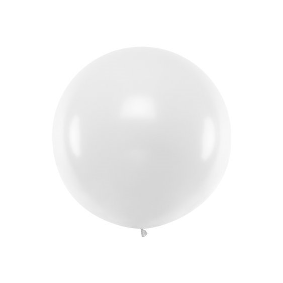 Velký pastelový balónek BÍLÝ, 1 m - Obr. 1