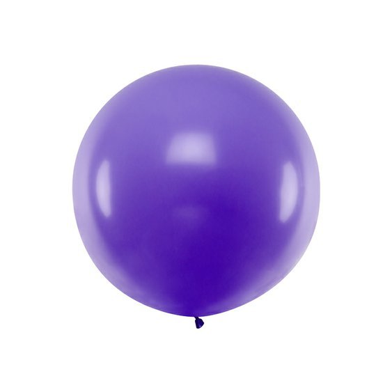 Velký pastelový balónek FIALOVÝ, 1 m - Obr. 1