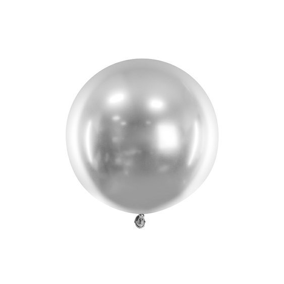 Lesklý balónek STŘÍBRNÝ, 60 cm - Obr. 1