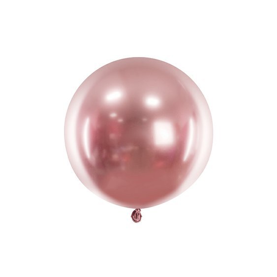 Lesklý balónek RŮŽOVO-ZLATÝ, 60 cm - Obr. 1