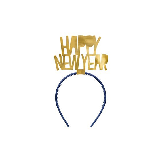 Čelenka "Happy New Year" MODRO-ZLATÁ - Obr. 1