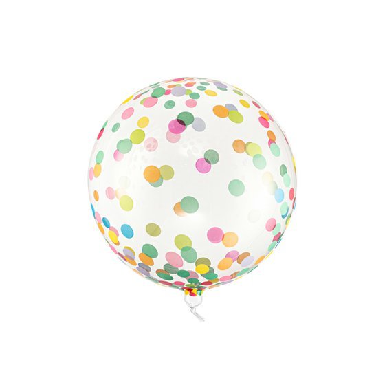 ORBZ kulatý balónek s konfetkami BAREVNÝ, 40 cm - Obr. 1