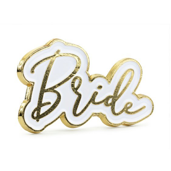 Odznak "Bride" BÍLO-ZLATÝ - Obr. 1