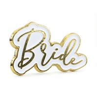 Odznak "Bride" BÍLO-ZLATÝ