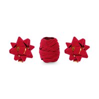 Velurová sada na balení dárků ČERVENÁ, 3ks - Obr. 1