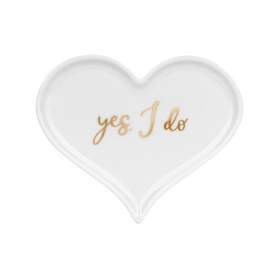 Porcelánový talířek na prstýnky “Yes I do”, 13x11 cm - Obr.1