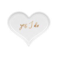 Porcelánový talířek na prstýnky “Yes I do”, 13x11 cm