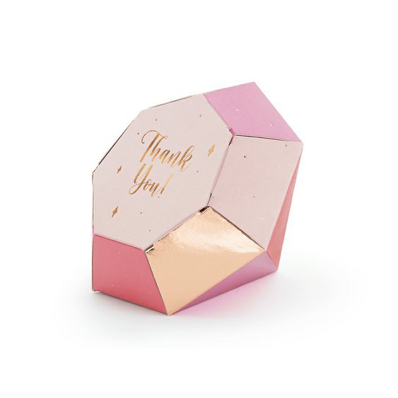Krabička “Diamant - Thank You” RŮŽOVÁ, 6 ks - Obr.1