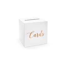 Svatební box na gratulace “Cards” RŮŽOVO-ZLATÝ, 24x24x24 cm