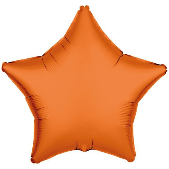 Neonový fóliový balónek “Hvězda” ORANŽOVÝ, 43 cm - obr. 1