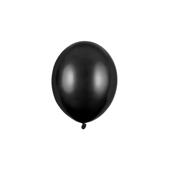 Balónek metalický ČERNÝ, 23 cm, 100 ks - Obr.1