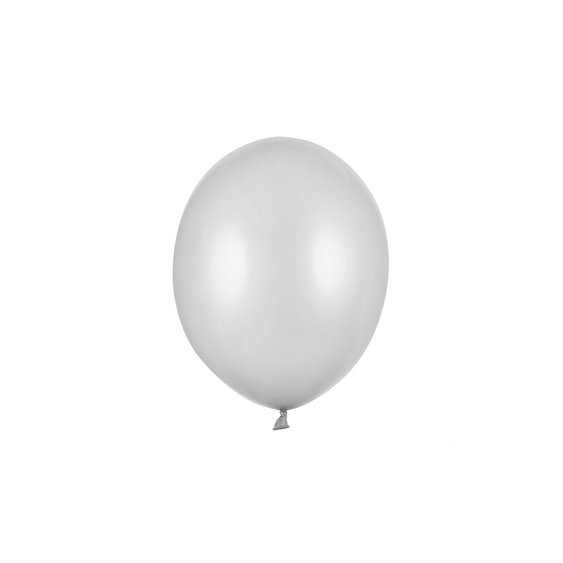 Balónek metalický STŘÍBRNÝ, 23 cm, 100 ks - Obr.1