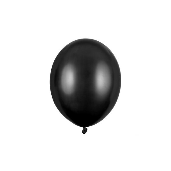 Balónek metalický ČERNÝ, 27 cm, 100 ks - Obr.1
