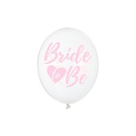 Balónky “Bride To Be” PRŮHLEDNÝ s růžovo-zlatým nápisem, 30 cm, 6 ks