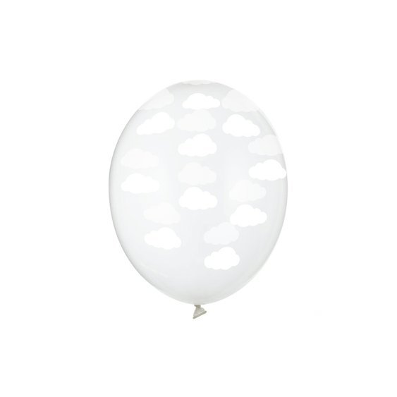 Balónek "Mráčky" PRŮHLEDNÝ, 30 cm - Obr.1