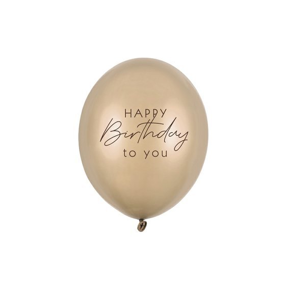Balónek metalický “Happy Birthday To You” STUDENĚ ZLATÝ, 30 cm - Obr.1