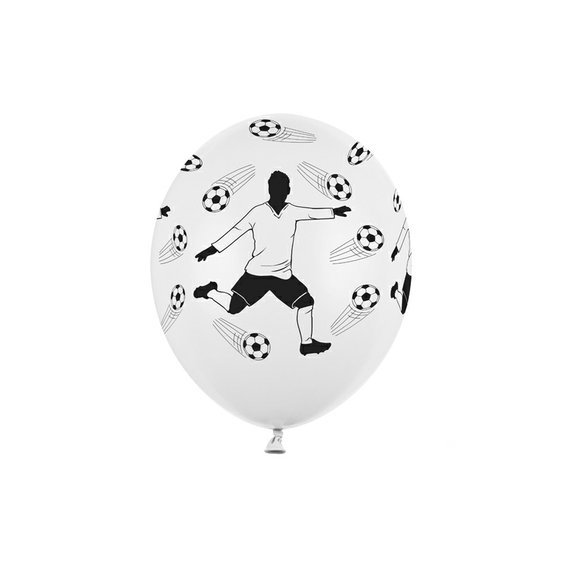 Balónek s fotbalistou BÍLÝ, 30 cm, 6 ks - Obr.1