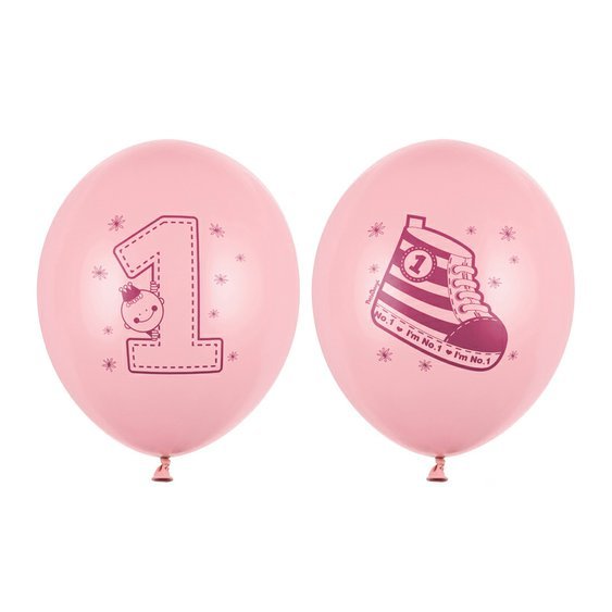 Balónek s botičkou "1. rok" RŮŽOVÝ, 30 cm - Obr.1
