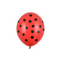 Balónek s černými puntíky ČERVENÝ, 30 cm