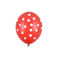 Balónek s bílými puntíky ČERVENÝ, 30 cm