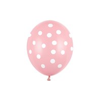 Balónek s bílými puntíky SVĚTLE RŮŽOVÝ, 30 cm