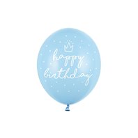 Balónek "Happy Birthday" SVĚTLE MODRÝ, 30cm