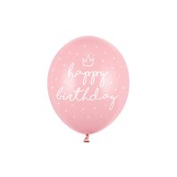 Balónek "Happy Birthday" SVĚTLE RŮŽOVÝ, 30cm