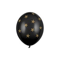 Balónek pastelový "Zlaté Hvězdy" ČERNÝ, 30 cm