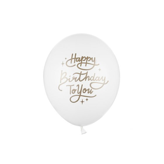 Balónek “Happy Birthday To You” BÍLÝ, 30 cm - Obr.1