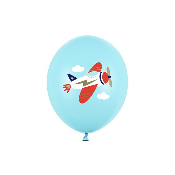 Balónek “Bleskové letadlo” SVĚTLE MODRÝ, 30 cm - Obr.1