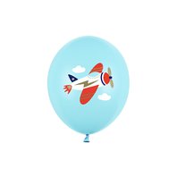Balónek “Bleskové letadlo” SVĚTLE MODRÝ, 30 cm