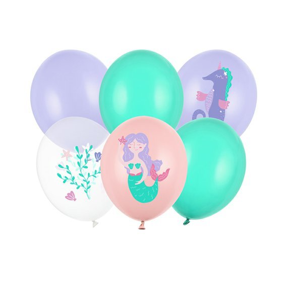 Balónky “Mořský svět-mořská panna”, 30 cm, 6 ks - Obr.1